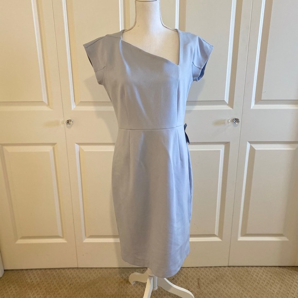 French Connection Lula Stretch Slash Neck Dress 12 - Picture 2 of 6